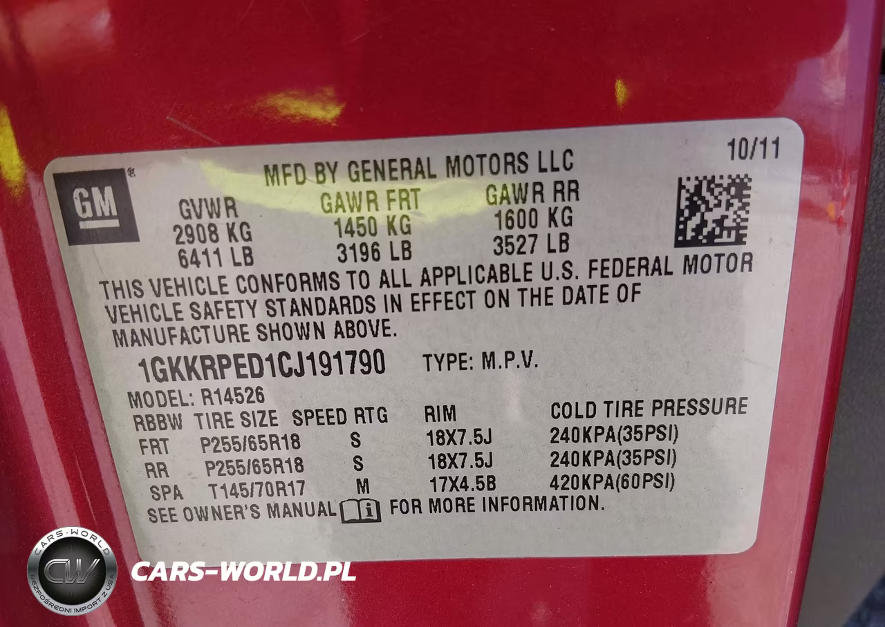 2012 GMC Acadia Sle VIN:1GKKRPED1CJ191790 - 9