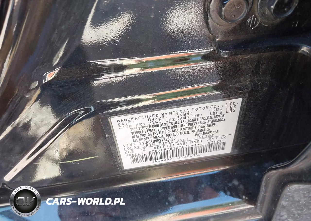 2025 Nissan Sentra Sr VIN:3N1AB8DV5SY326956 - 9