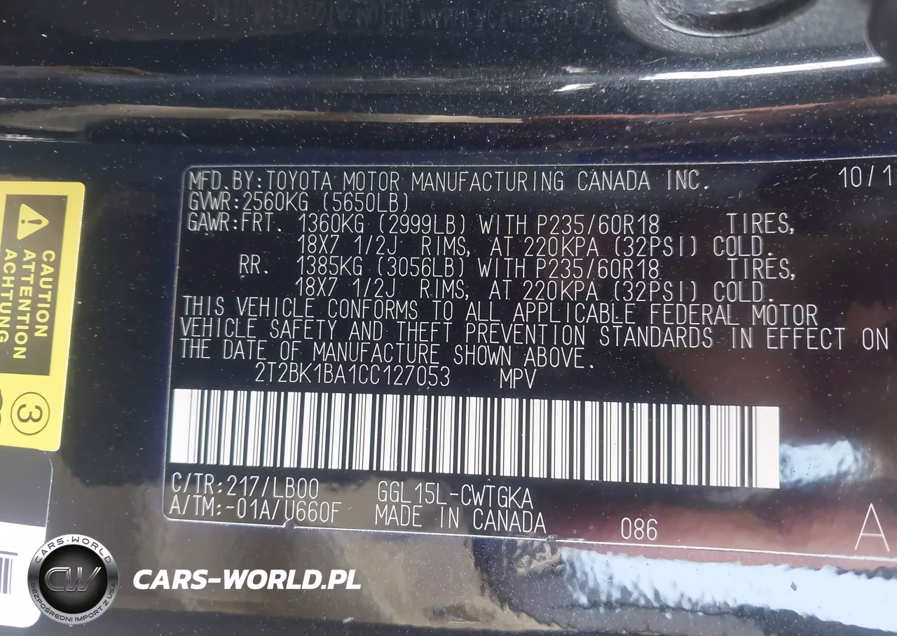2012 Lexus Rx 350 VIN:2T2BK1BA1CC127053 - 9