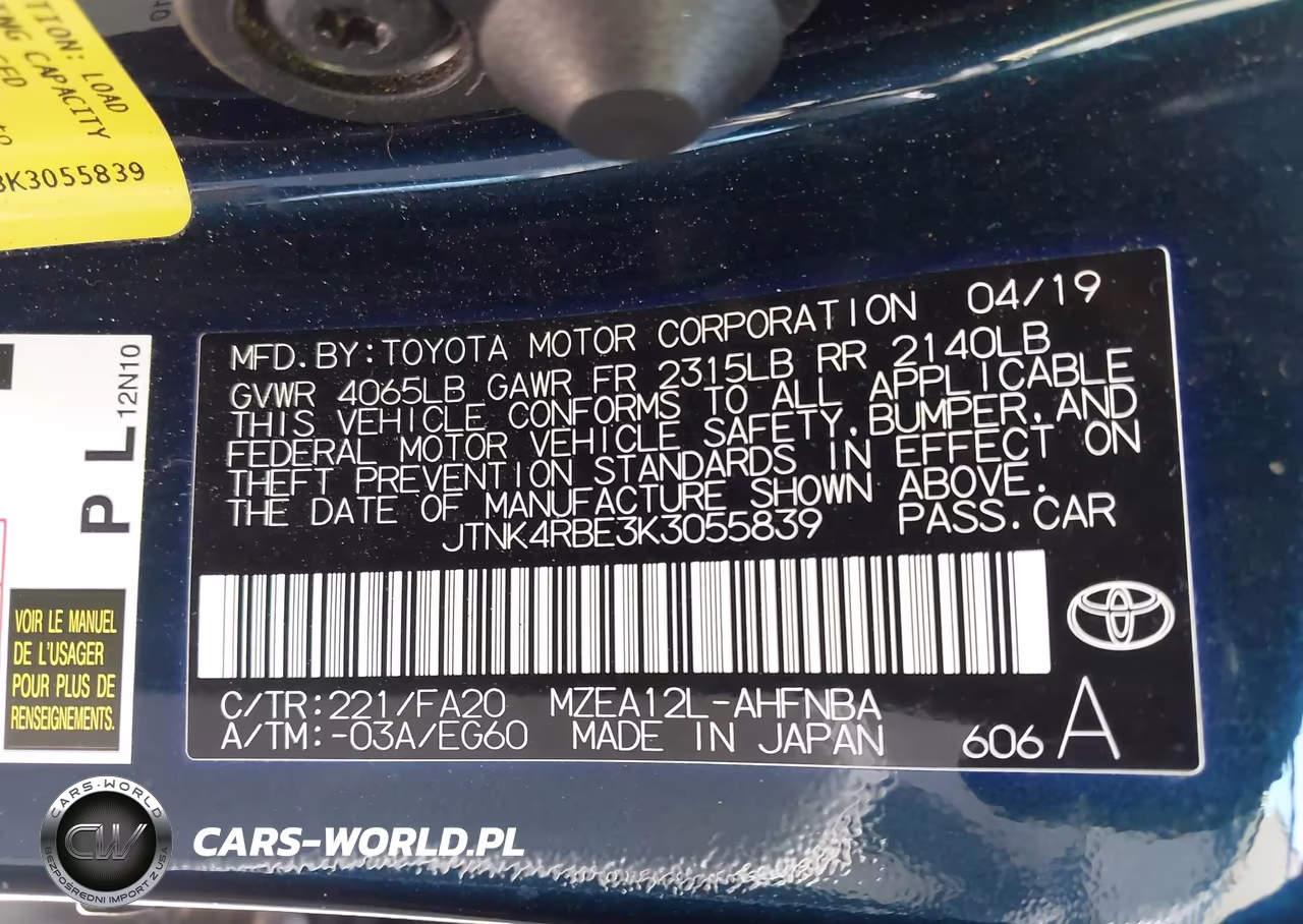 2019 Toyota Corolla Se VIN:JTNK4RBE3K3055839 - 9
