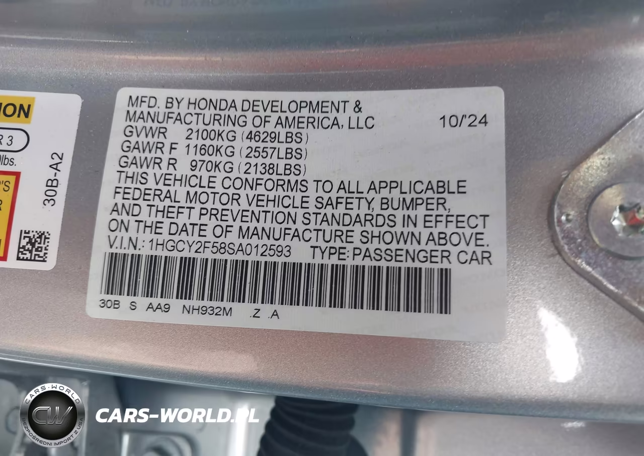 2025 Honda Accord Hybrid Sport VIN:1HGCY2F58SA012593 - 9