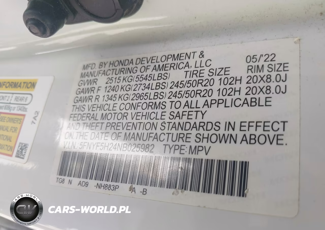 2022 Honda Pilot 2Wd Special Edition VIN:5FNYF5H24NB025982 - 9