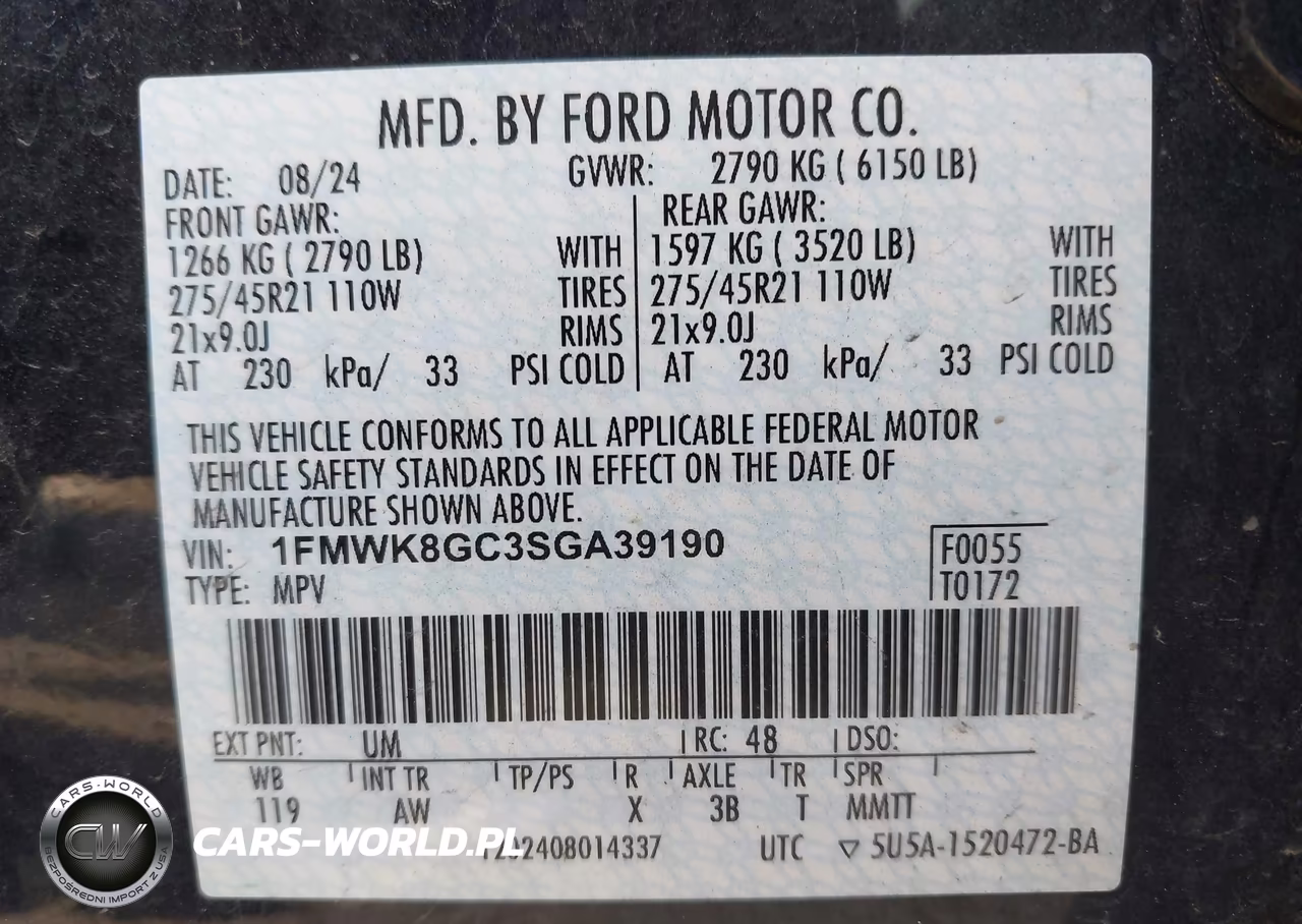 2025 Ford Explorer St VIN:1FMWK8GC3SGA39190 - 9