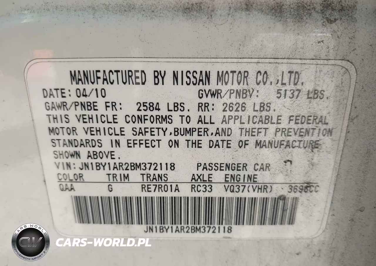 2011 Infiniti M37X VIN:JN1BY1AR2BM372118 - 9