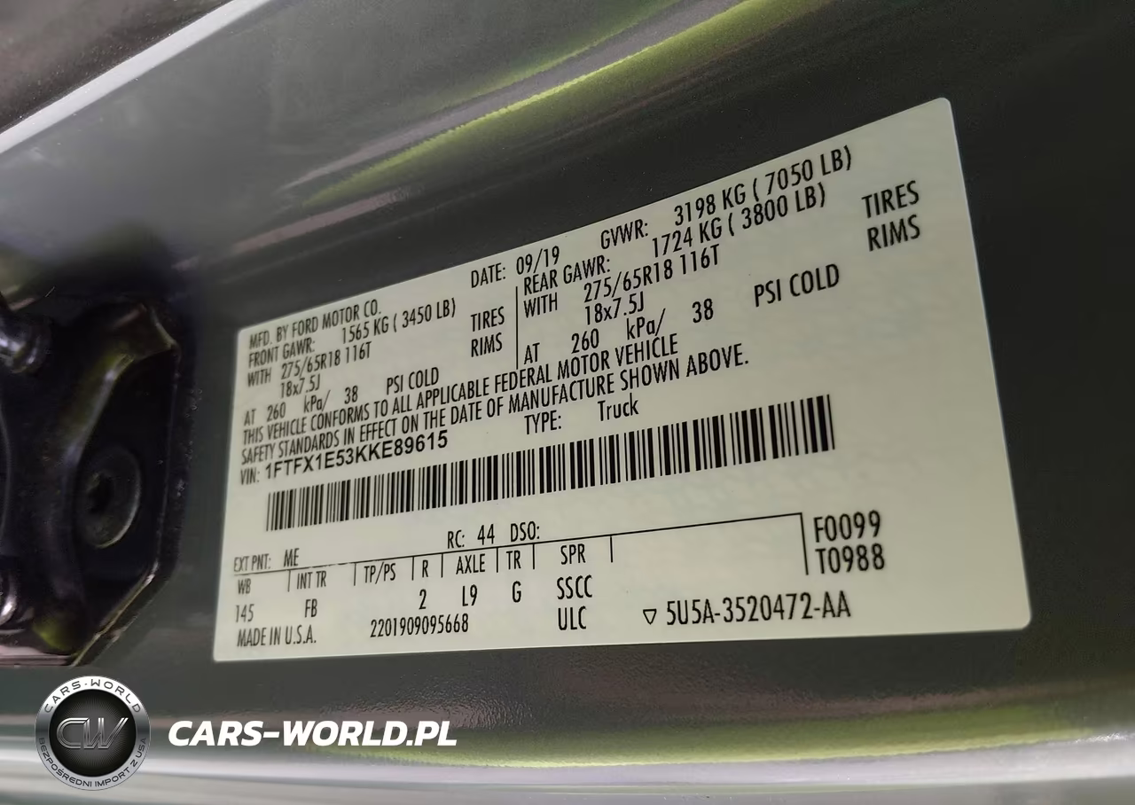 2019 Ford F-150 Xlt VIN:1FTFX1E53KKE89615 - 9