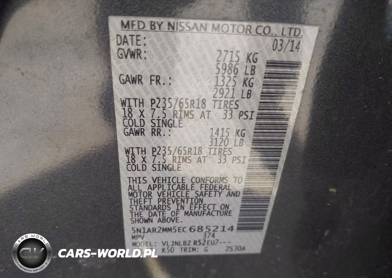 2014 Nissan Pathfinder S VIN:5N1AR2MM5EC685214 - 9