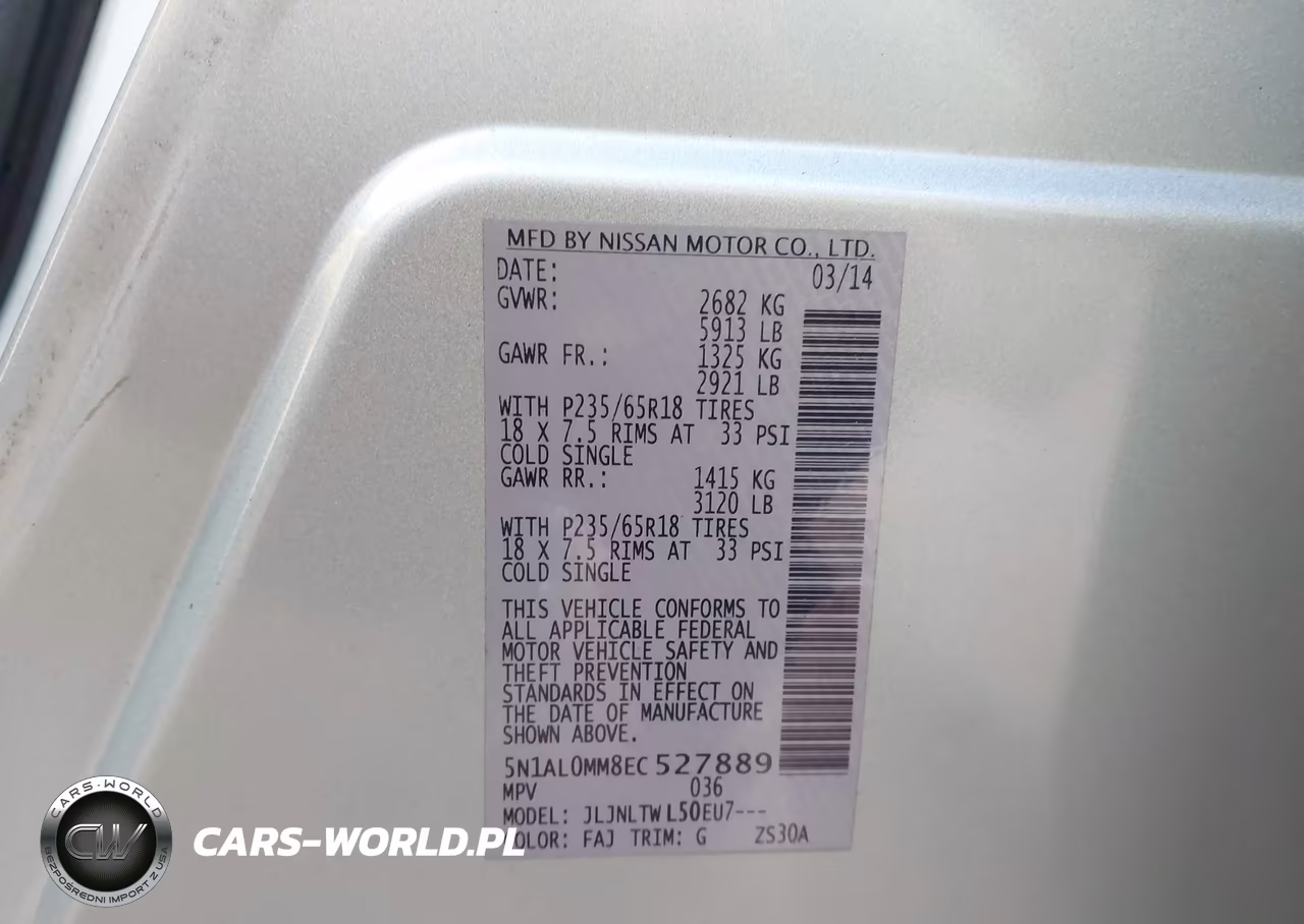 2014 Infiniti Qx60 VIN:5N1AL0MM8EC527889 - 9