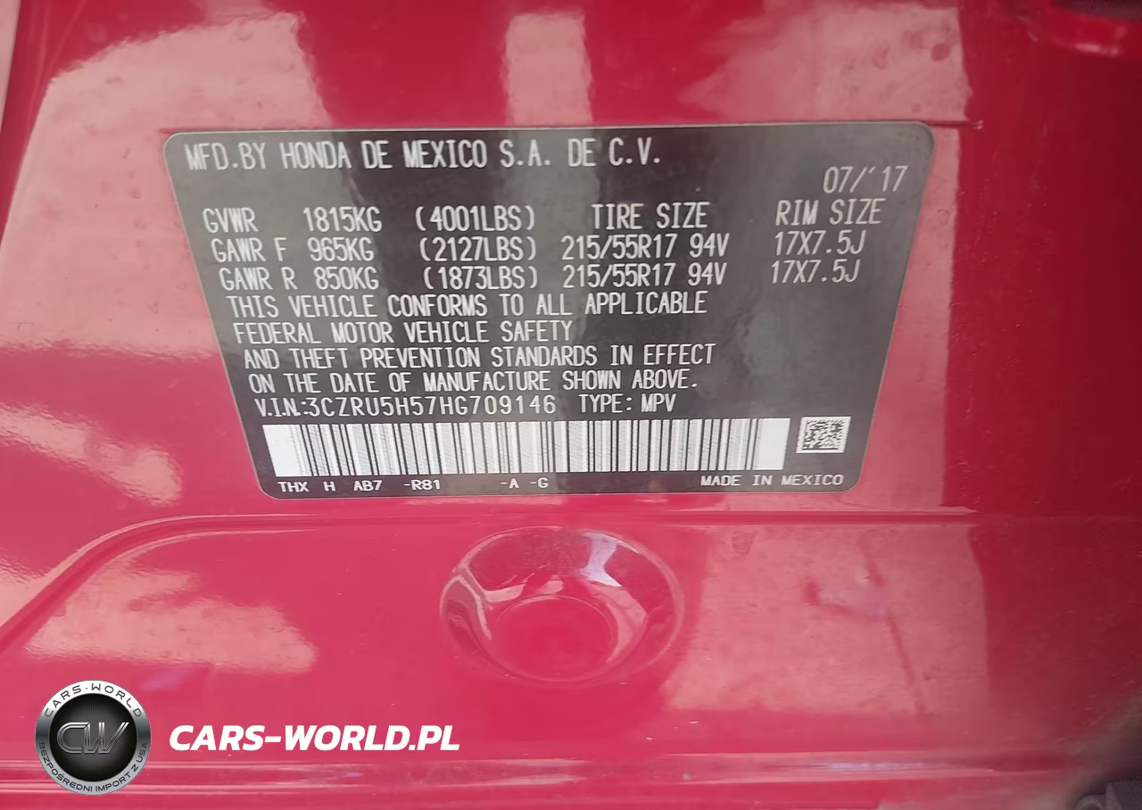2017 Honda Hr-V Ex VIN:3CZRU5H57HG709146 - 9
