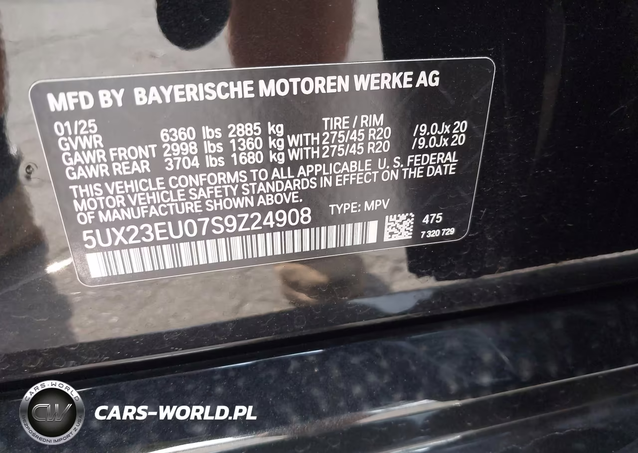2025 BMW X5 xDrive40I VIN:5UX23EU07S9Z24908 - 9
