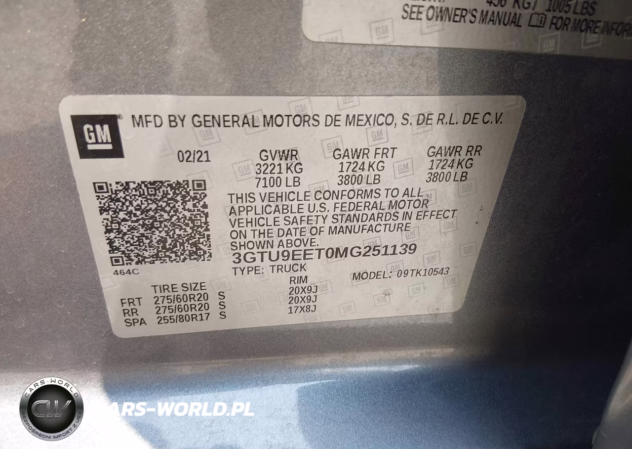 2021 GMC Sierra 1500 4Wd Short Box At4 VIN:3GTU9EET0MG251139 - 9