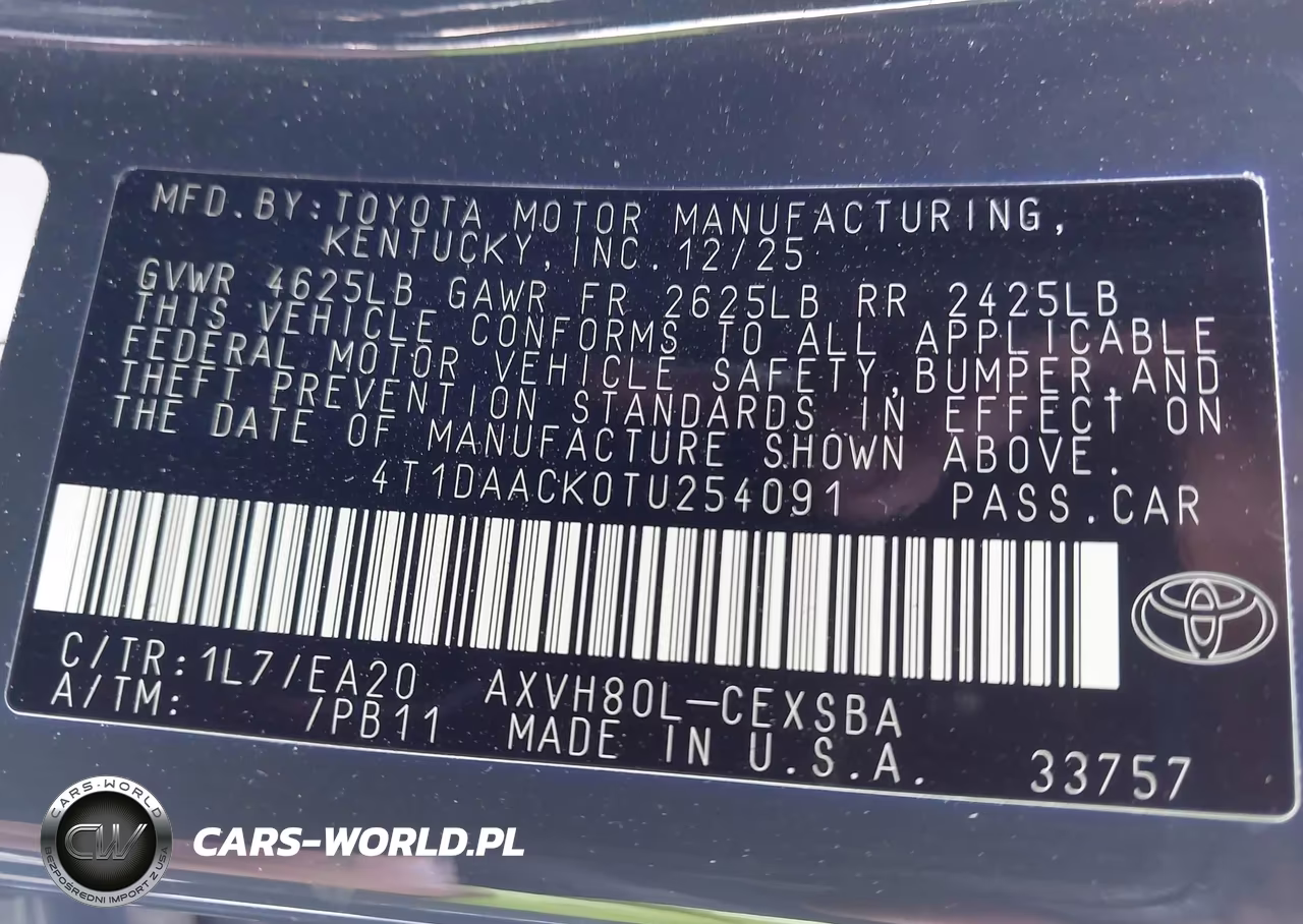 2026 Toyota Camry Se VIN:4T1DAACK0TU254091 - 9
