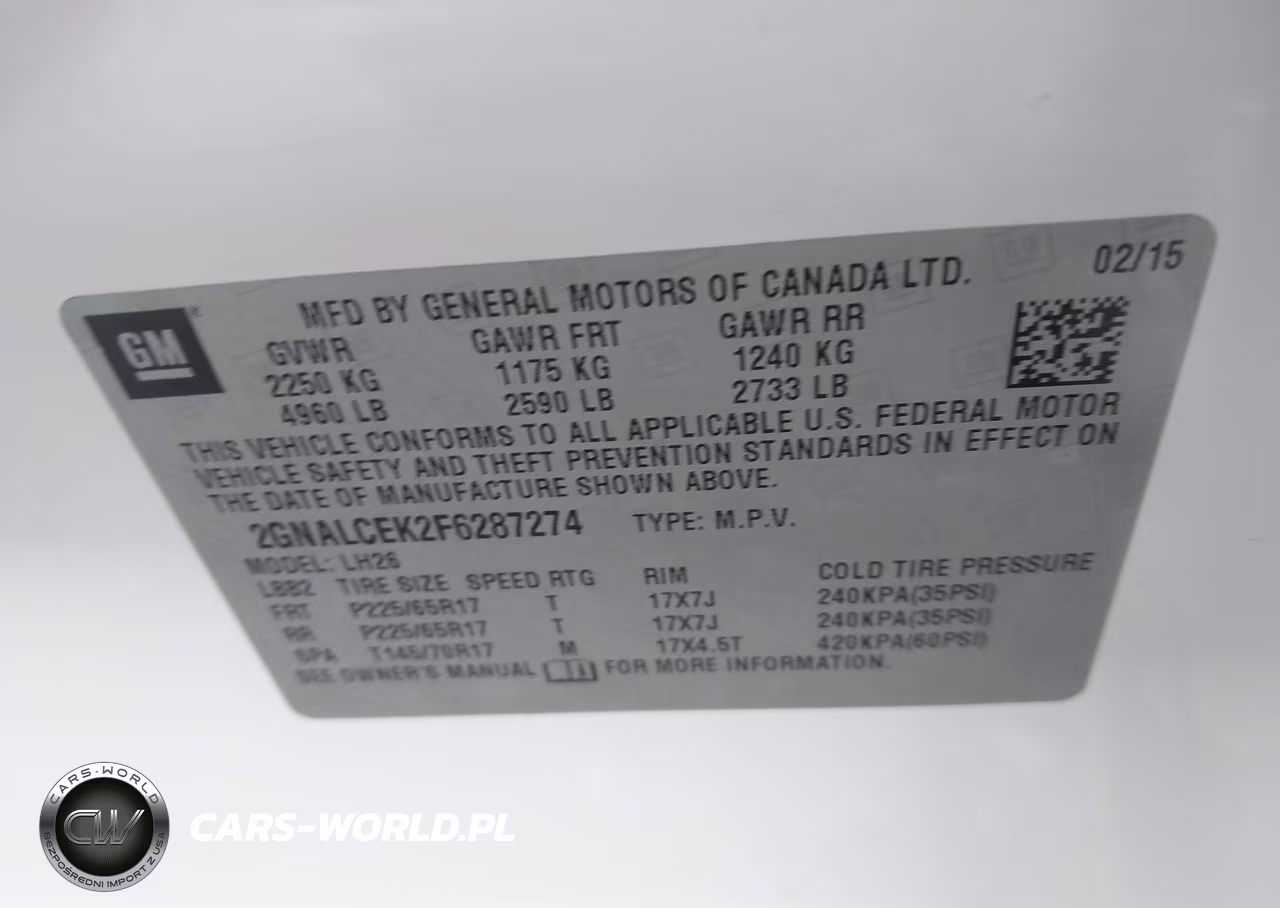 2015 Chevrolet Equinox 2Lt VIN:2GNALCEK2F6287274 - 9