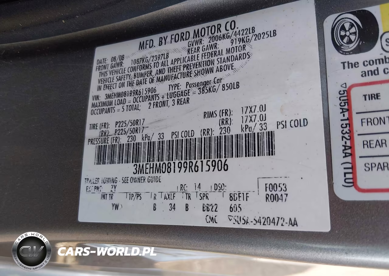 2009 Mercury Milan V6 Premier VIN:3MEHM08199R615906 - 9