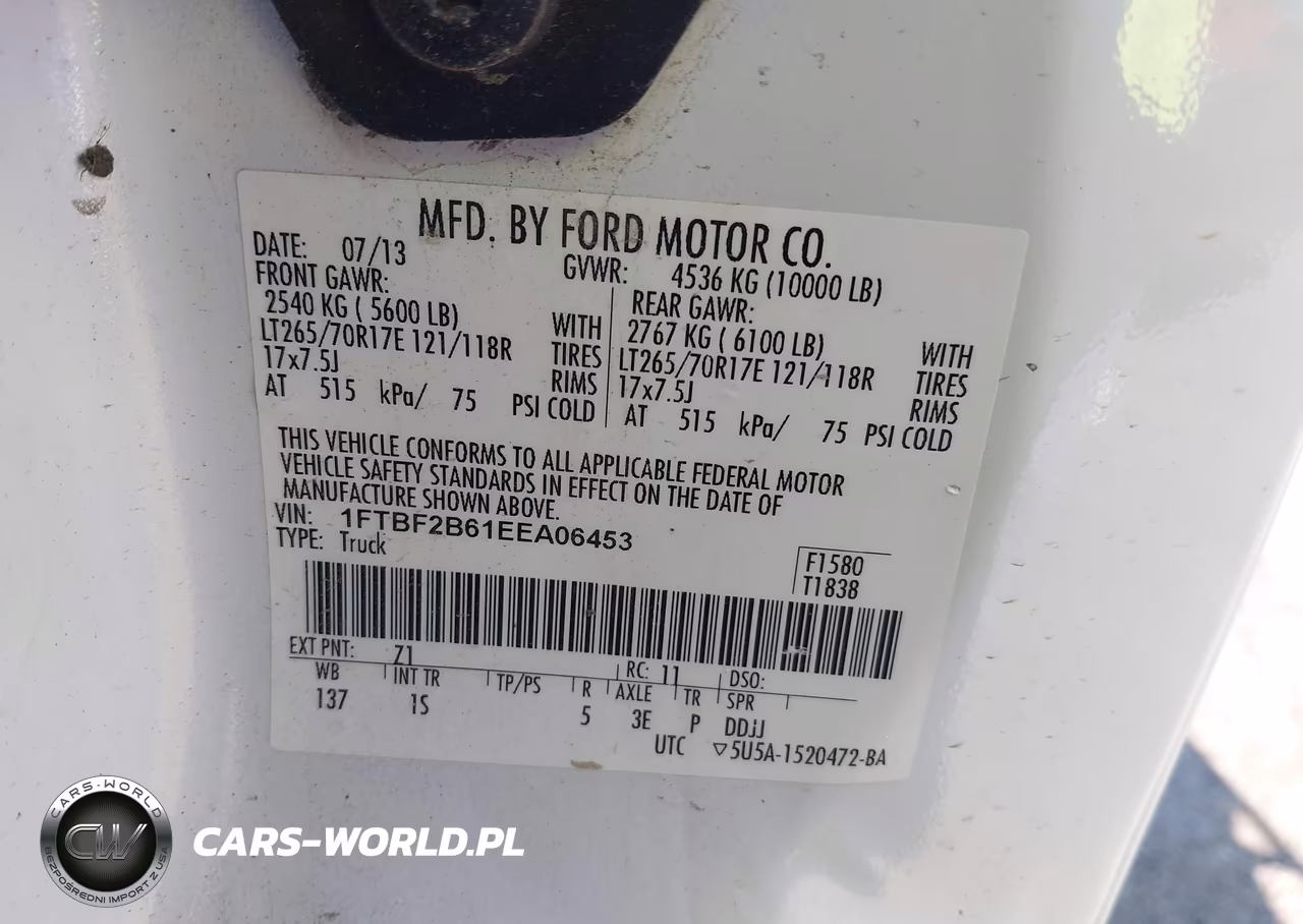 2014 Ford F-250 Xl VIN:1FTBF2B61EEA06453 - 9