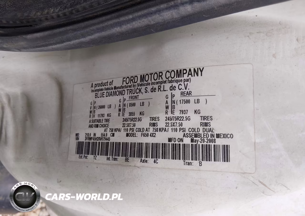 2008 Ford Super Duty F-650 Straight Frame Xl-Xlt VIN:3FRWF65H28V079445 - 9