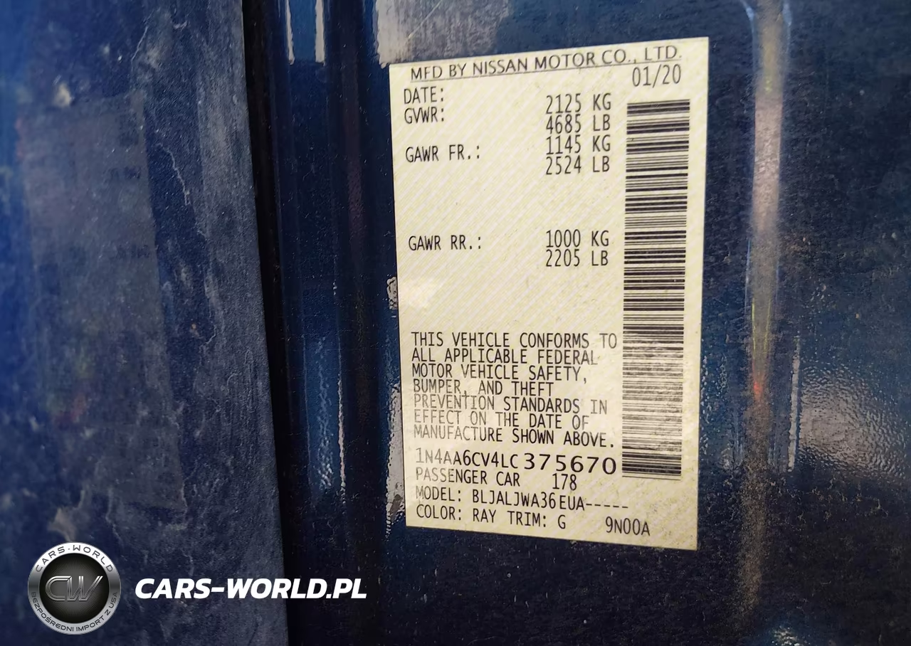 2020 Nissan Maxima Sv Xtronic Cvt VIN:1N4AA6CV4LC375670 - 9