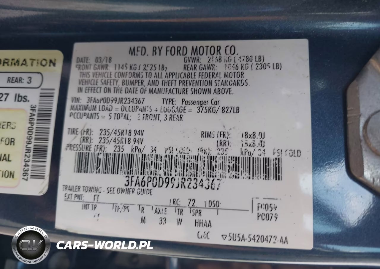 2018 Ford Fusion Titanium VIN:3FA6P0D99JR234367 - 9