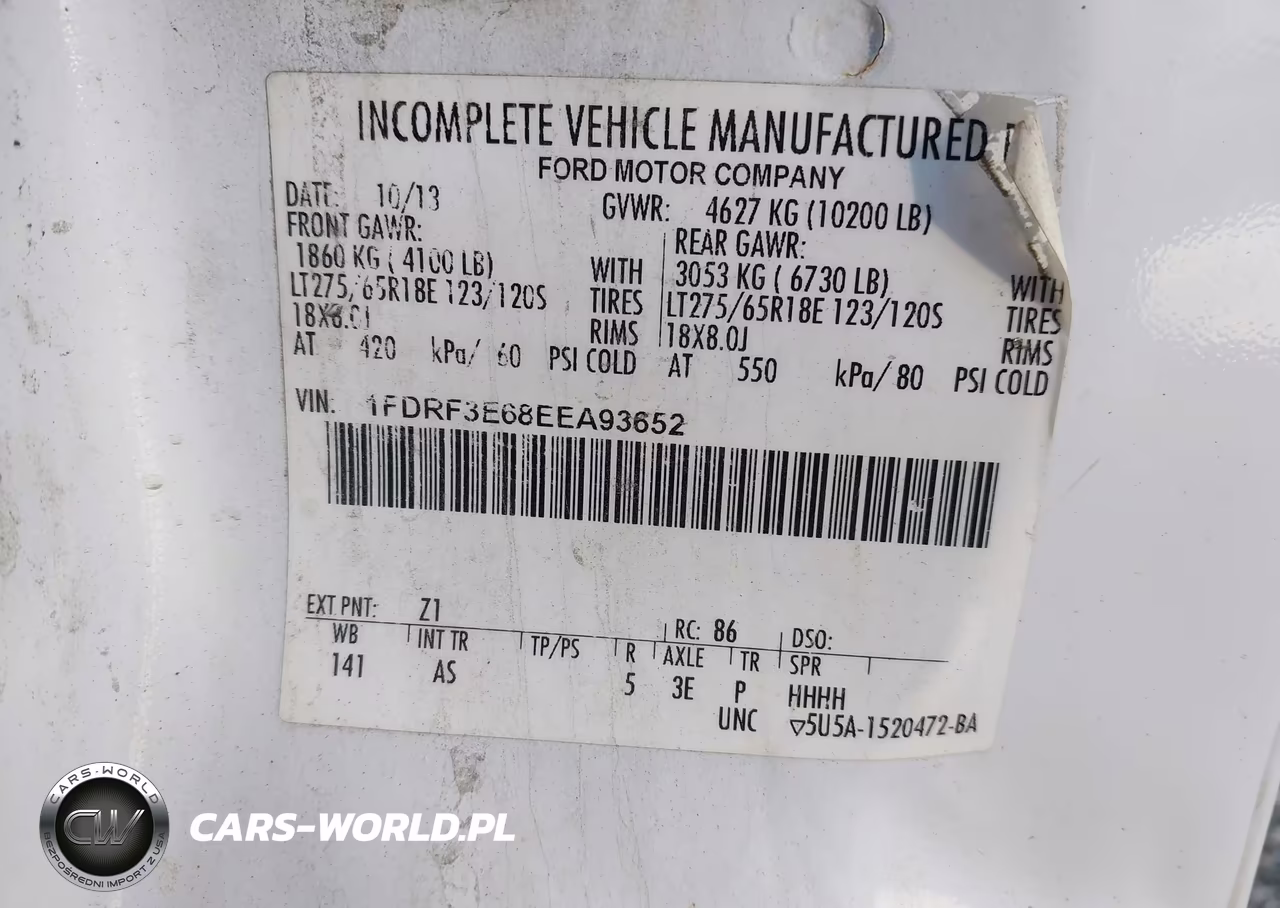 2014 Ford F-350 Chassis Xl VIN:1FDRF3E68EEA93652 - 8