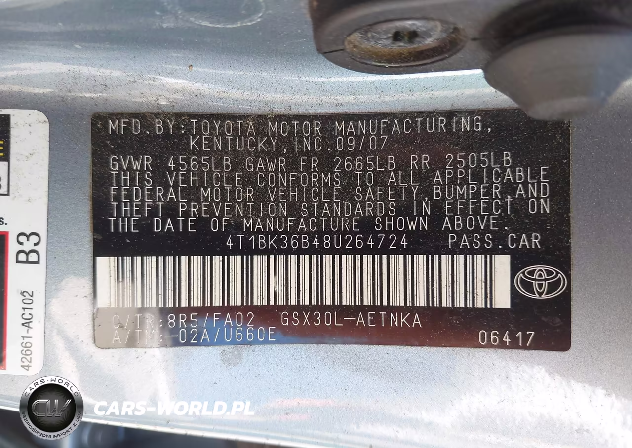 2008 Toyota Avalon Xl VIN:4T1BK36B48U264724 - 9
