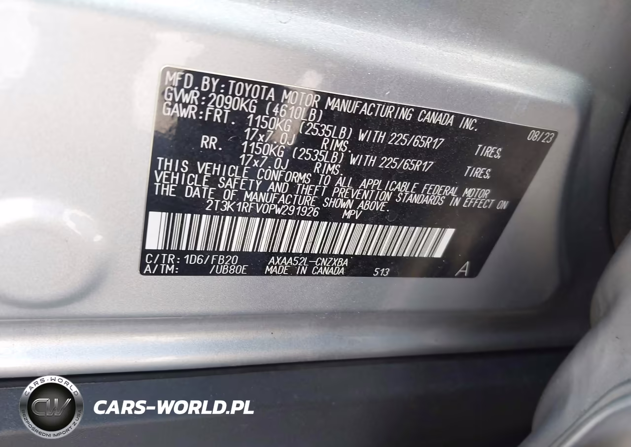 2023 Toyota Rav4 Le VIN:2T3K1RFV0PW291926 - 9
