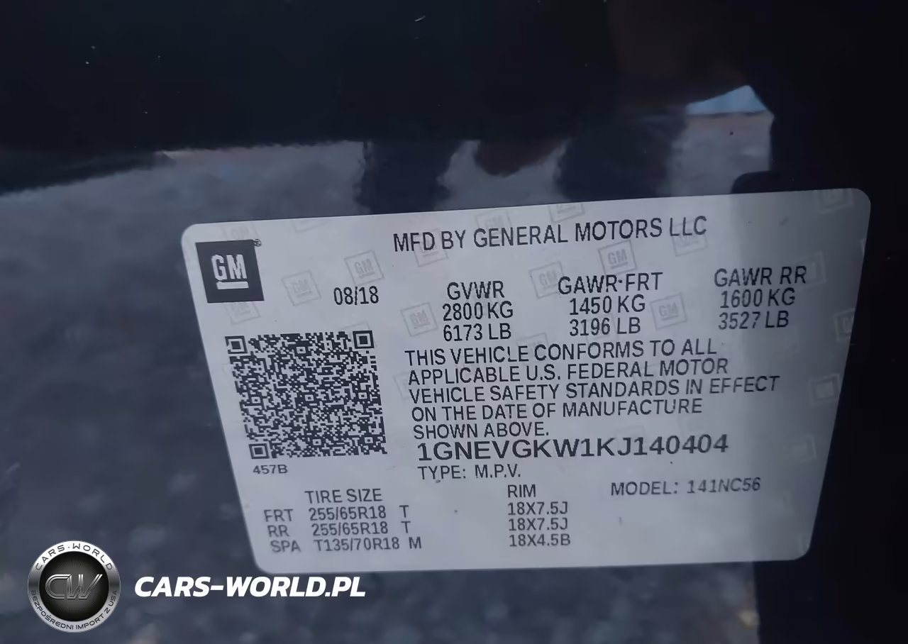 2019 Chevrolet Traverse 1Lt VIN:1GNEVGKW1KJ140404 - 9