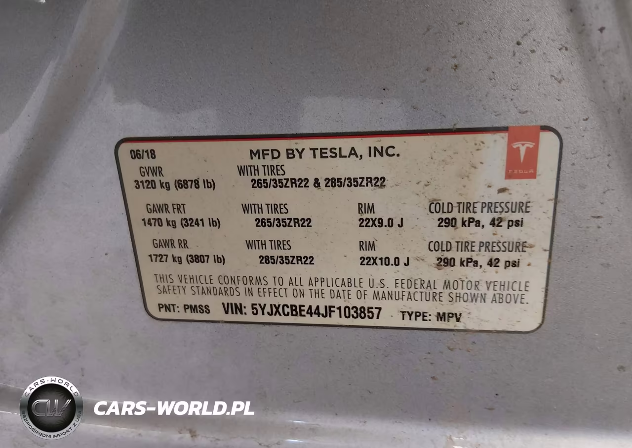 2018 Tesla Model X 100D-75D-P100D VIN:5YJXCBE44JF103857 - 9