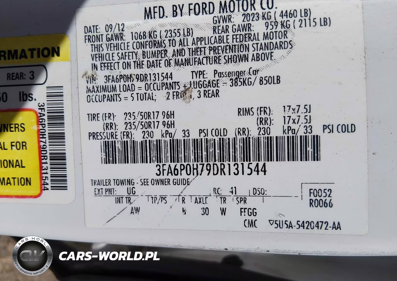 2013 Ford Fusion Se VIN:3FA6P0H79DR131544 - 9