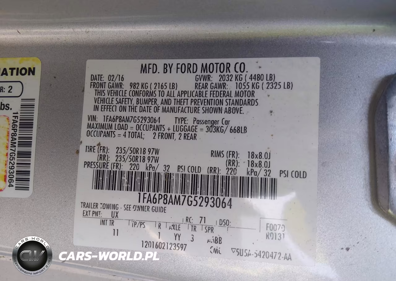 2016 Ford Mustang V6 VIN:1FA6P8AM7G5293064 - 9