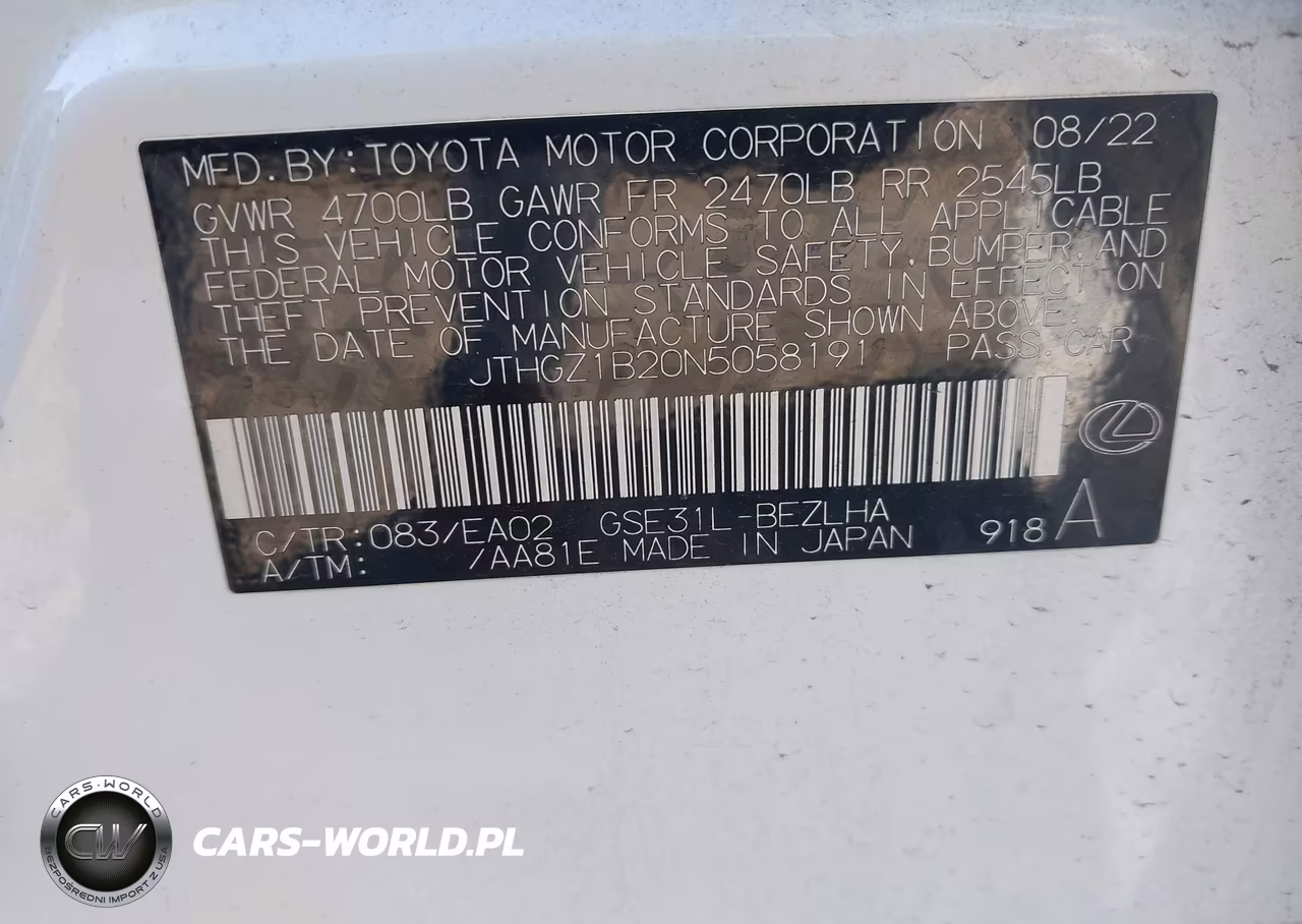 2022 Lexus Is 350 F Sport VIN:JTHGZ1B20N5058191 - 9