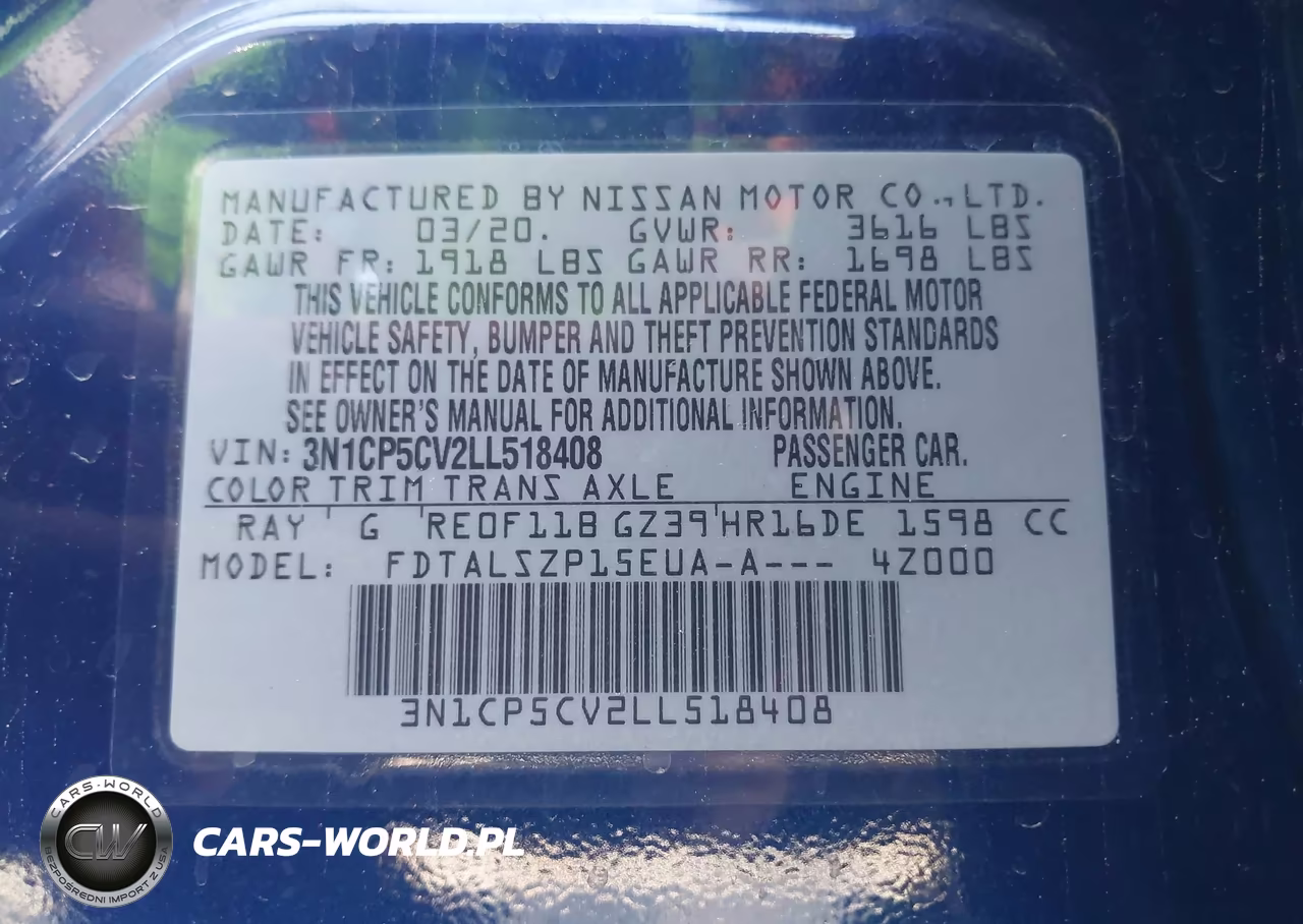 2020 Nissan Kicks Sv Xtronic Cvt VIN:3N1CP5CV2LL518408 - 9