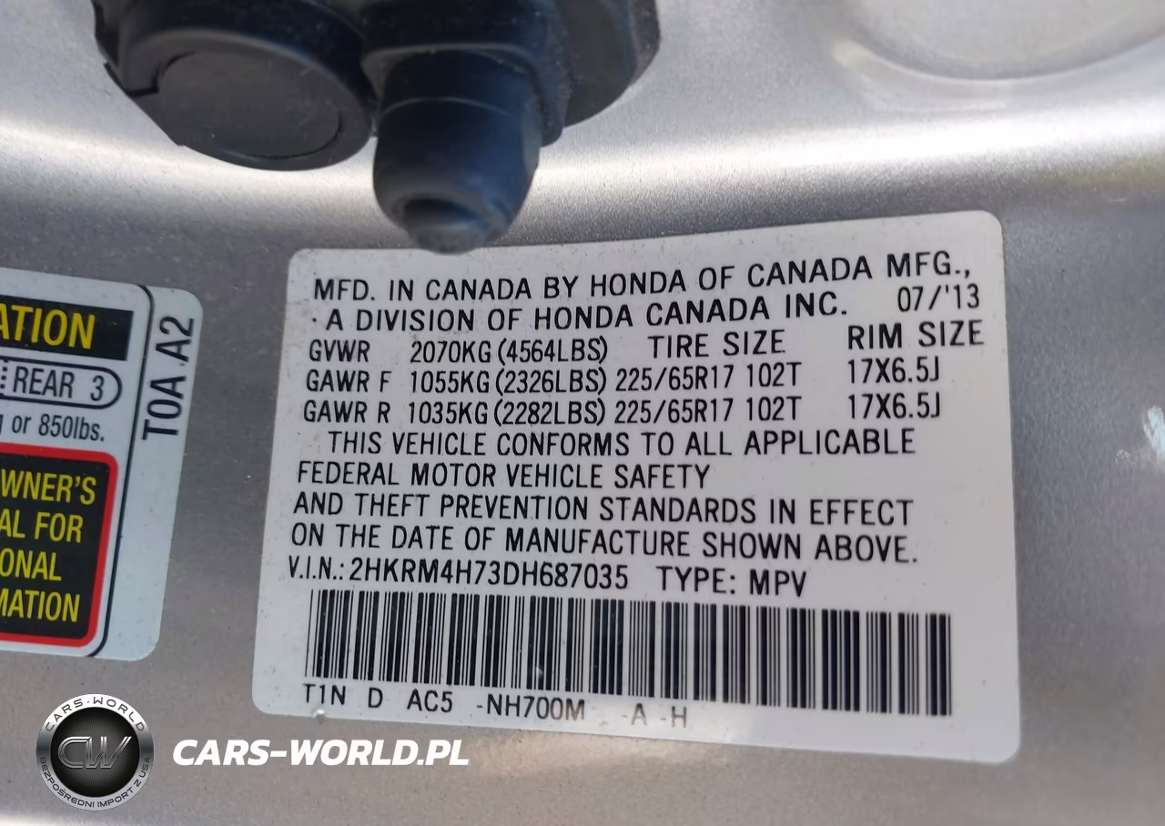 2013 Honda Cr-V Ex-L VIN:2HKRM4H73DH687035 - 9