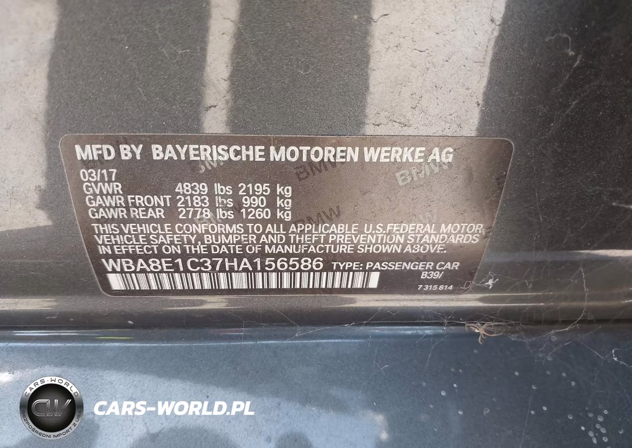 2017 BMW 330E Iperformance VIN:WBA8E1C37HA156586 - 9
