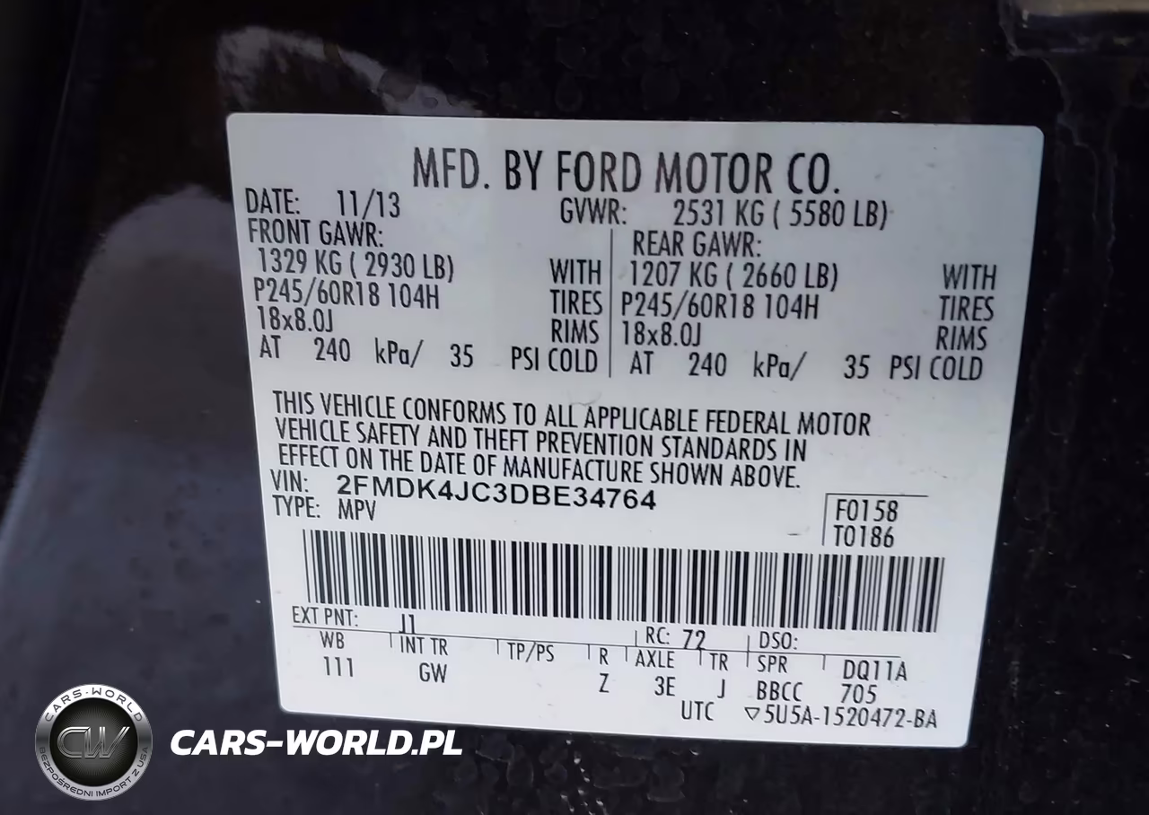2013 Ford Edge Sel VIN:2FMDK4JC3DBE34764 - 9
