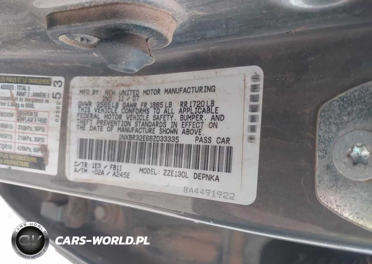 2008 Toyota Corolla Le VIN:1NXBR32E68Z033335 - 9