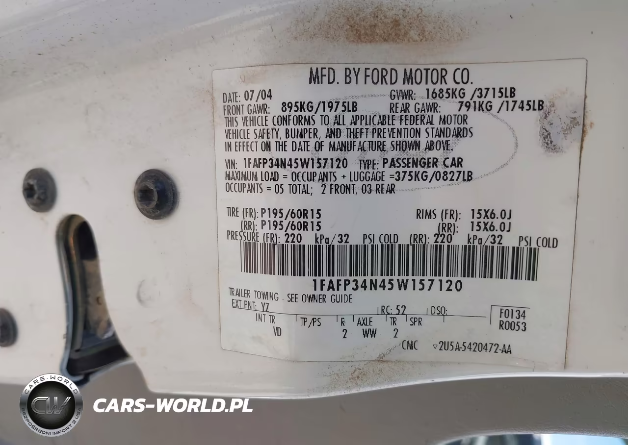 2005 Ford Focus Zx4 VIN:1FAFP34N45W157120 - 9