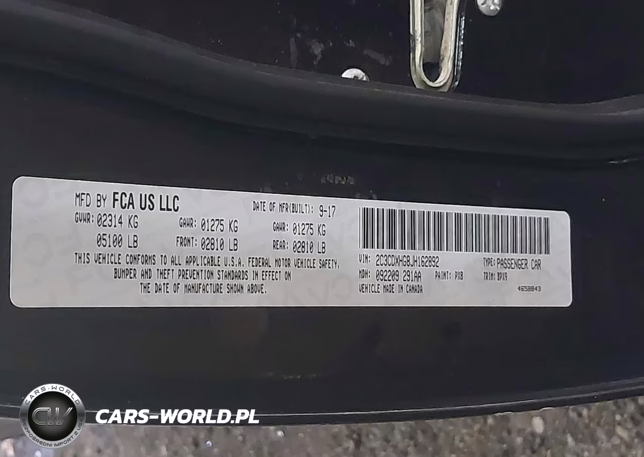 2018 Dodge Charger Sxt Plus Rwd VIN:2C3CDXHG8JH162892 - 9