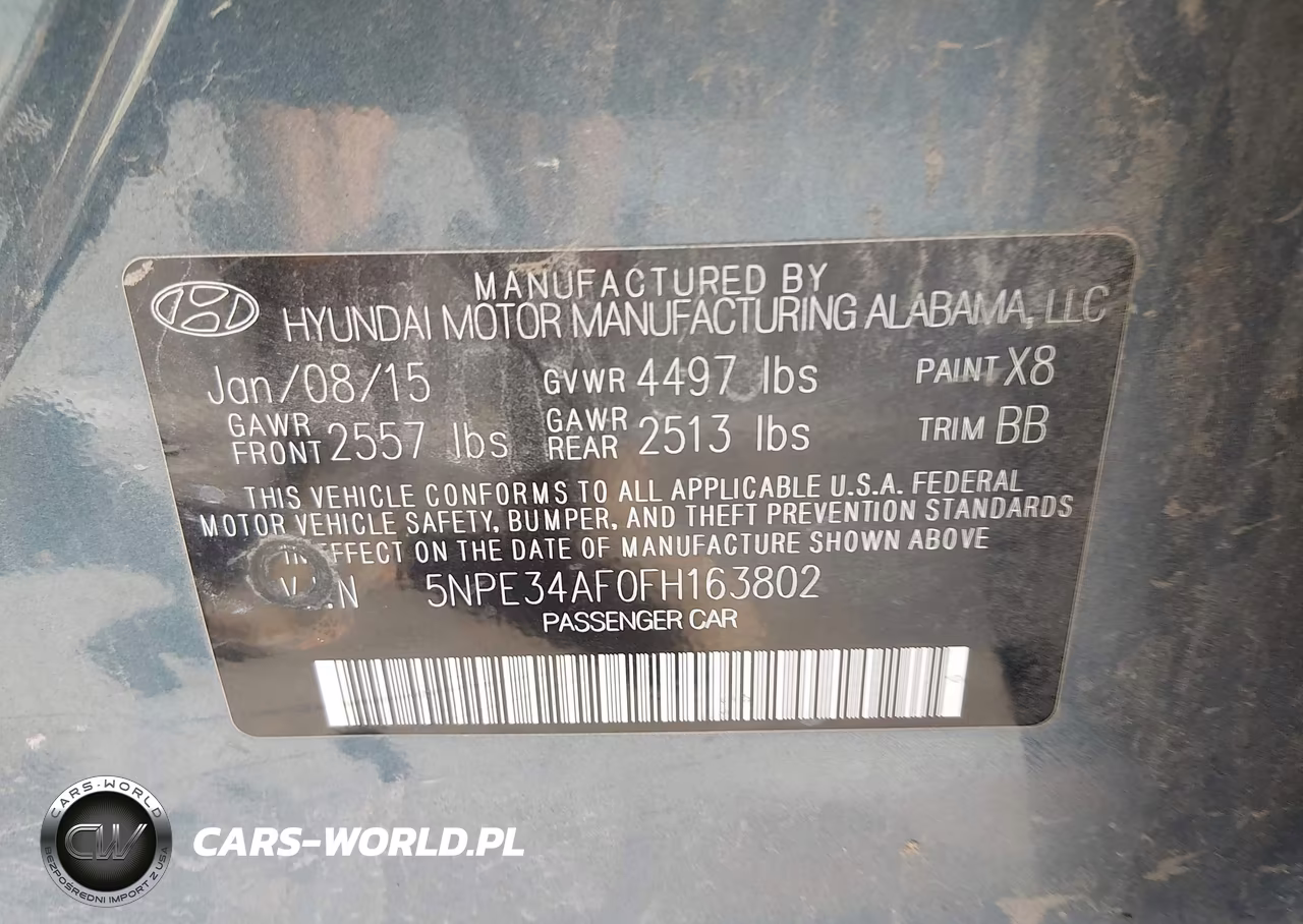 2015 Hyundai Sonata Limited VIN:5NPE34AF0FH163802 - 9