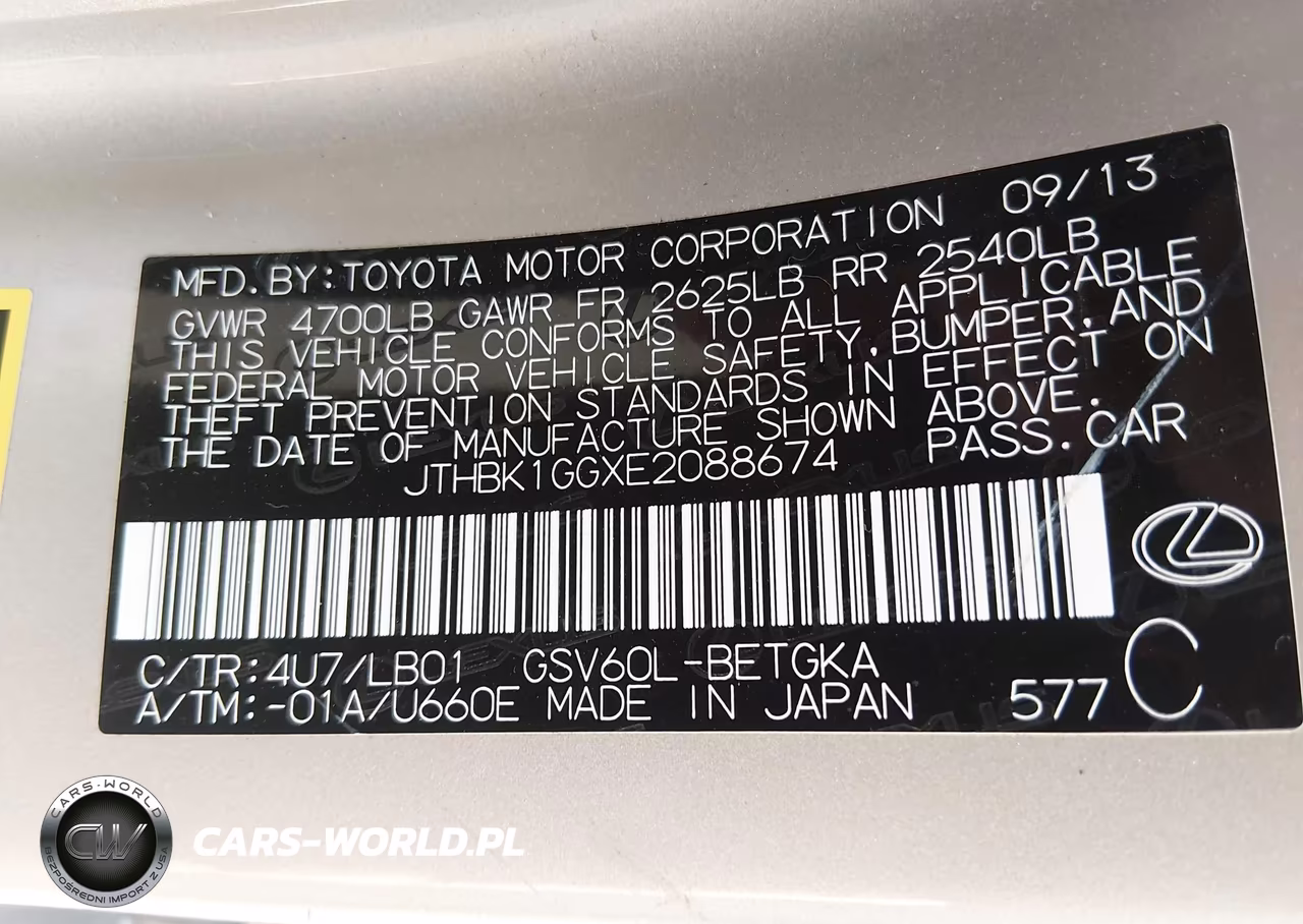 2014 Lexus Es 350 VIN:JTHBK1GGXE2088674 - 9