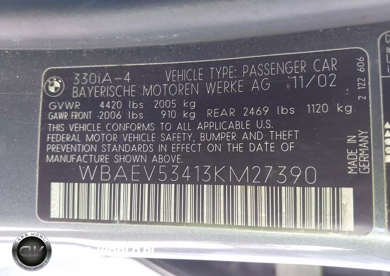 2003 BMW 330I VIN:WBAEV53413KM27390 - 9