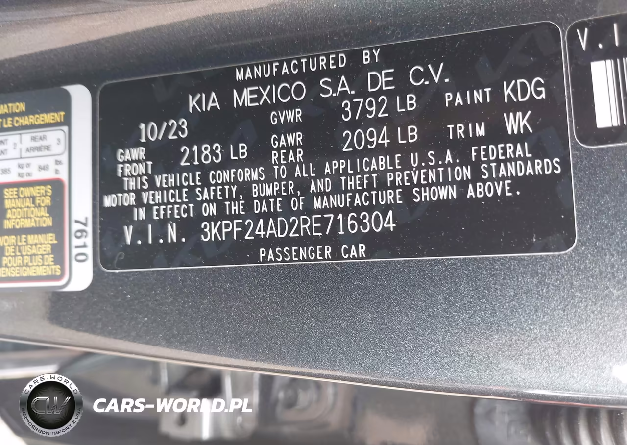 2024 Kia Forte Lxs VIN:3KPF24AD2RE716304 - 9