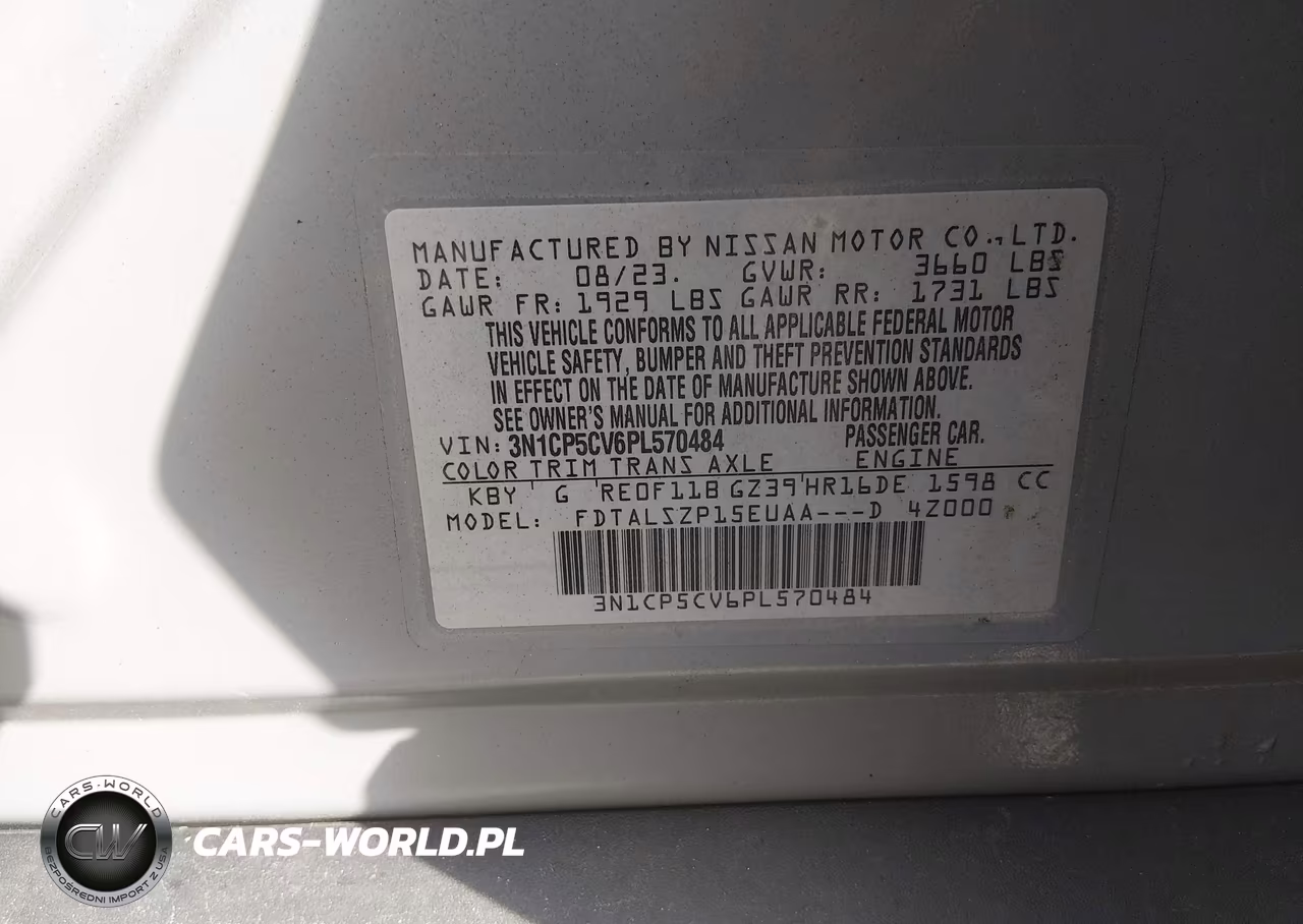 2023 Nissan Kicks Sv Xtronic Cvt VIN:3N1CP5CV6PL570484 - 9
