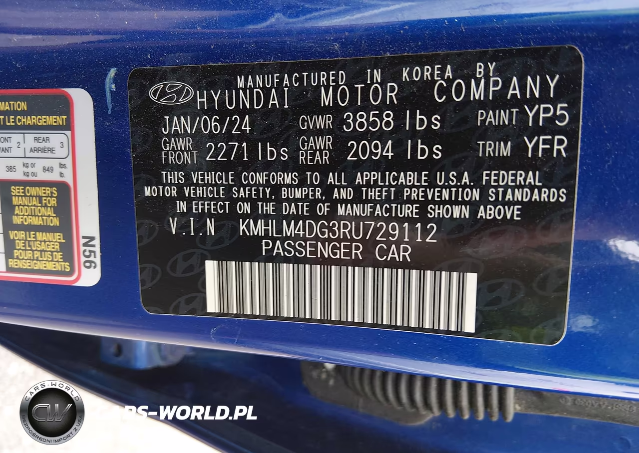 2024 Hyundai Elantra Sel VIN:KMHLM4DG3RU729112 - 9