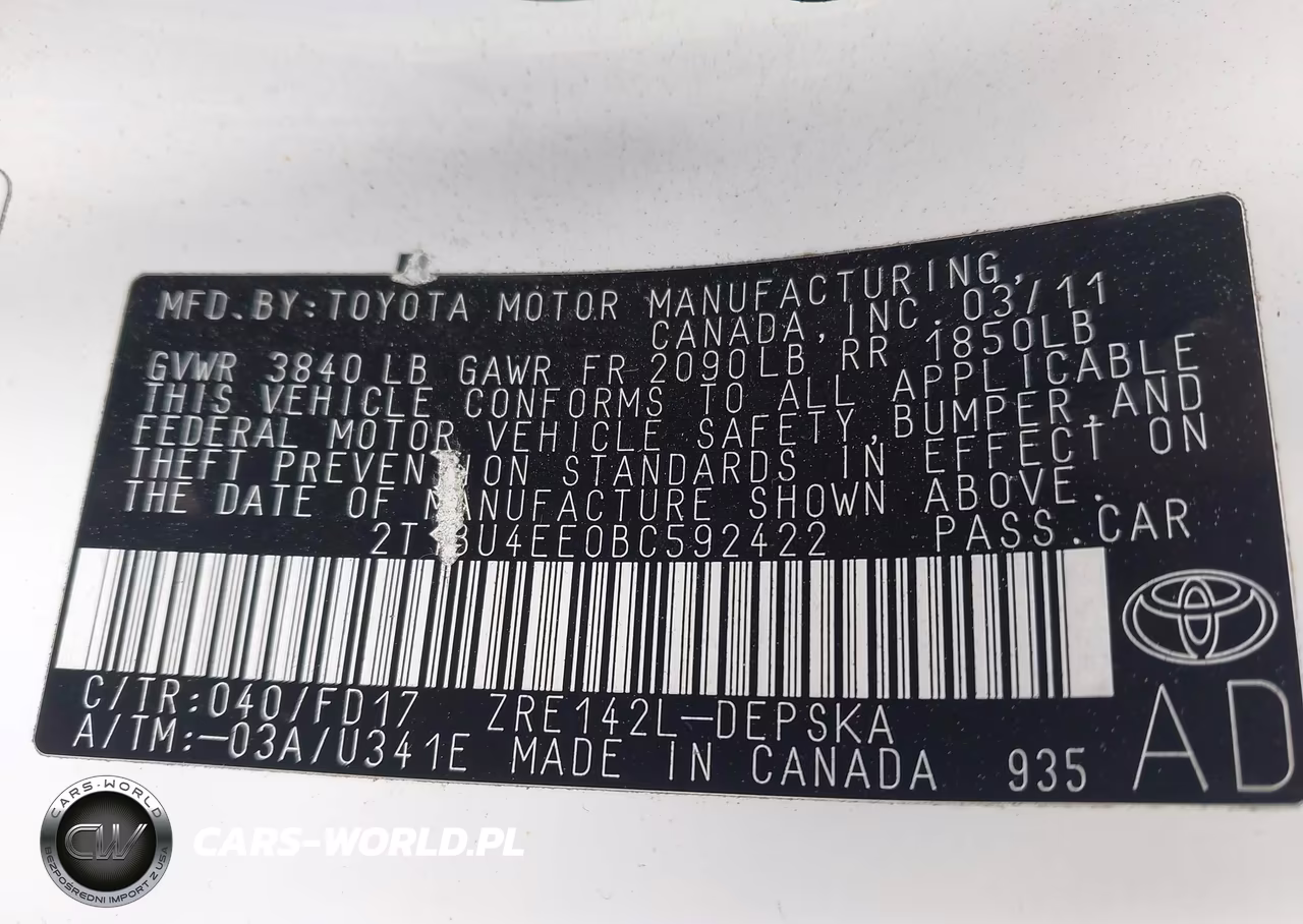 2011 Toyota Corolla S VIN:2T1BU4EE0BC592422 - 9