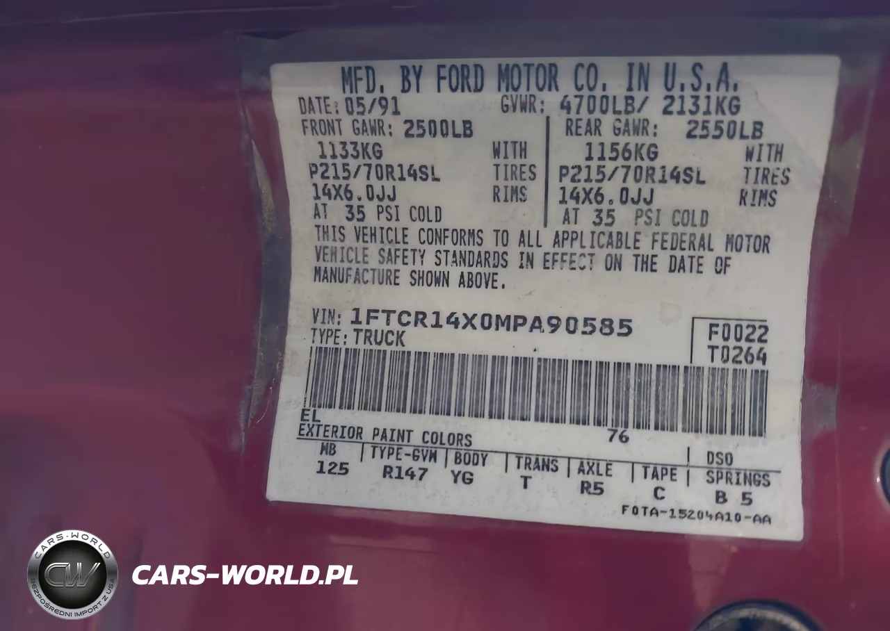 1991 Ford Ranger Super Cab VIN:1FTCR14X0MPA90585 - 9