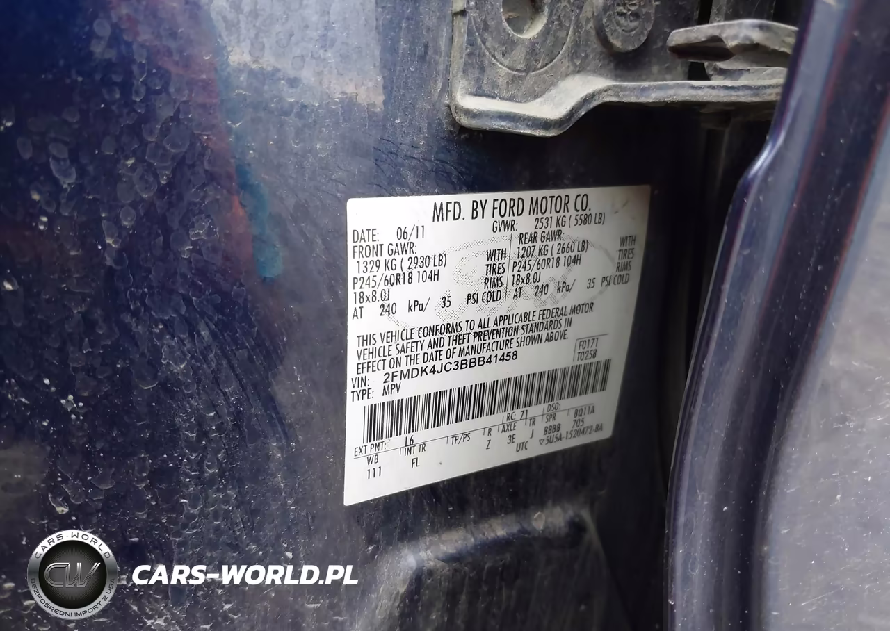 2011 Ford Edge Sel VIN:2FMDK4JC3BBB41458 - 9