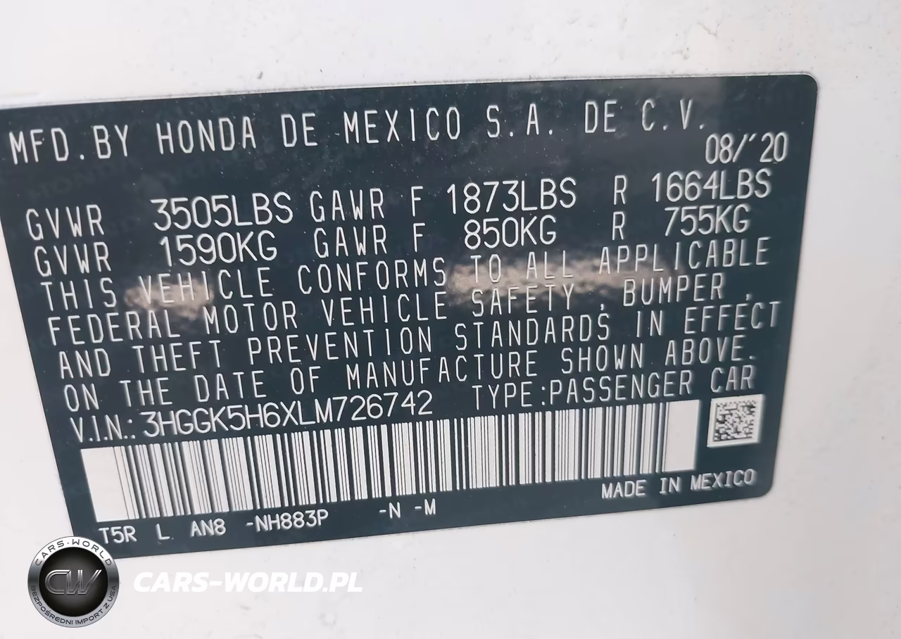 2020 Honda Fit Sport VIN:3HGGK5H6XLM726742 - 9
