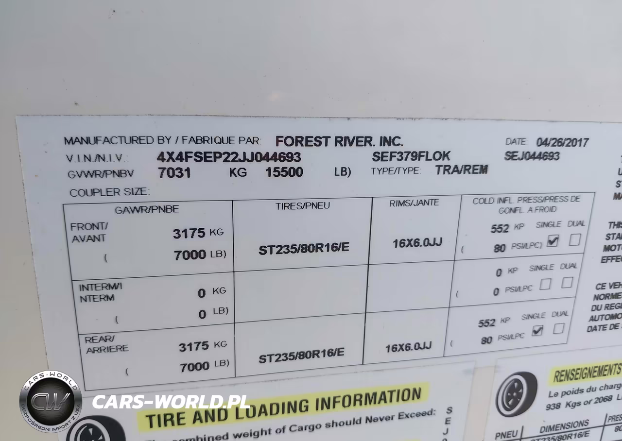 2018 Forest River Sierra 379Flok VIN:4X4FSEP22JJ044693 - 9