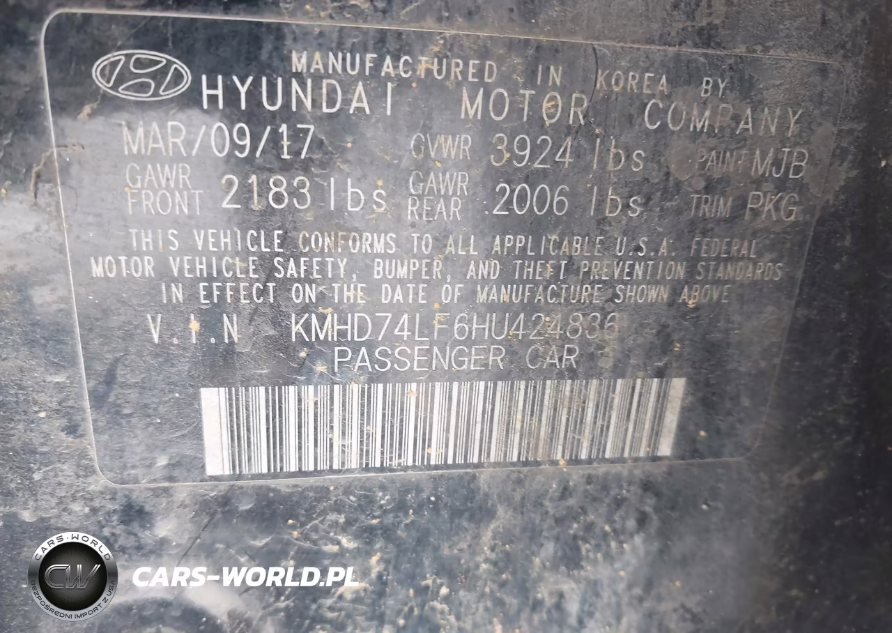 2017 Hyundai Elantra Se VIN:KMHD74LF6HU424836 - 9