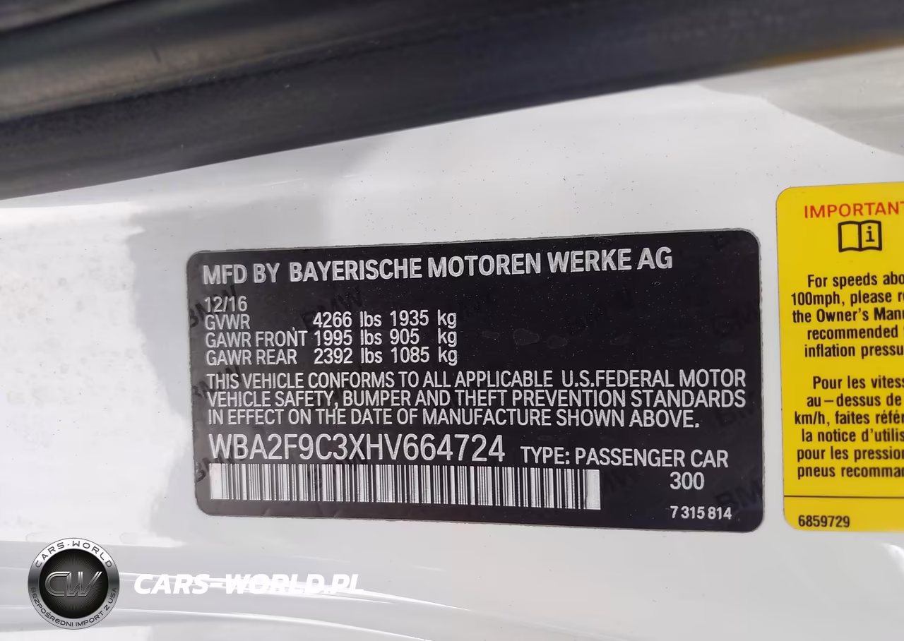 2017 BMW 230I VIN:WBA2F9C3XHV664724 - 9