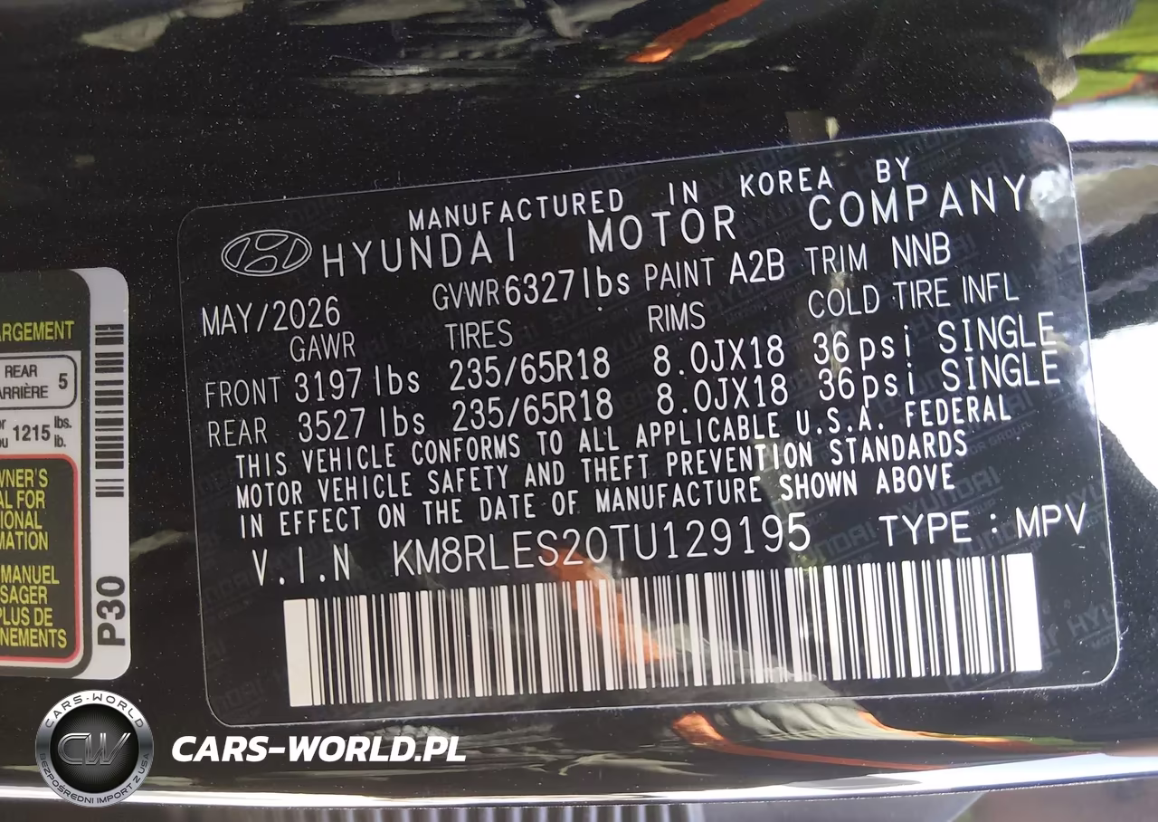 2026 Hyundai Palisade Sel 7P VIN:KM8RLES20TU129195 - 9